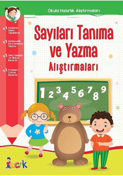 Sayıları Tanıma ve Yazma Alıştırmaları - Okula Hazırlık Alıştırmaları- Bıcırık Yayınları