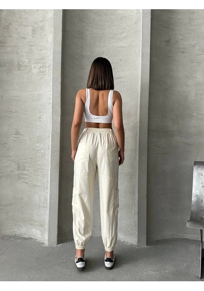 Kazax Jogger Lastik Paça Pantolon Bej