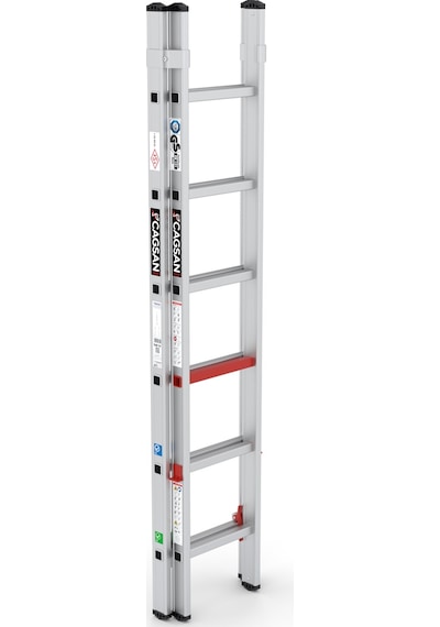 Çağsan TS6040 2x6 Basamaklı Duo İki Parçalı Alüminyum Merdiven