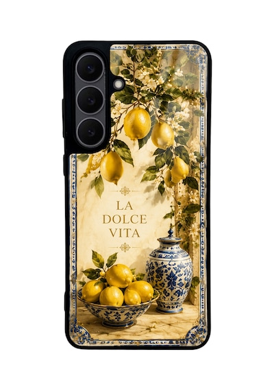 Samsung Uyumlu  S25 Fe La Dolce Lemon Tasarımlı Glossy Telefon Kılıfı Yellow