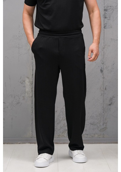 Mass Plus Regular Fit Likralı Kendinden Çizgili Yarım Baggy Pantolonlu T-shirt Takım Siyah Mass Plus Regular Fit Likralı Kendinden Çizgili Yarım Baggy Pantolonlu T-shirt Takım Siyah