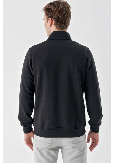 Slimfit Yarım Fermuarlı Dik Yaka 2 İplik Erkek Sweatshirt 001