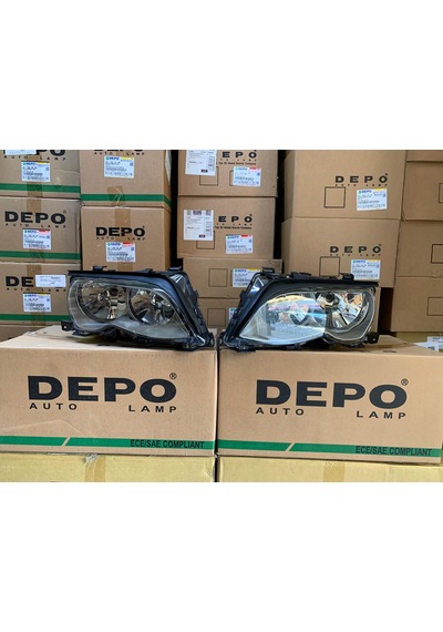 Bmw 3 Serisi E46 Kasa 2001-2005 Arası Depo Sağ Ve Sol Far Takım Halojen Krom Tip 63127165781 / 63127165782