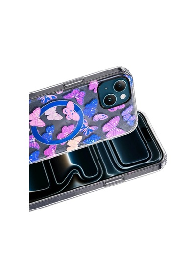 Zenviya21 Onegif Apple iPhone Uyumlu  14 Desina Magsafe Kapak - Desen 5 Zenya785 renkli