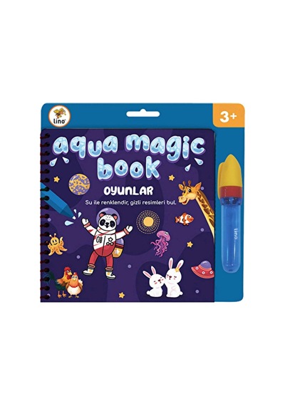 3 Adet Lino Aqua Magic Book Oyunlar Sihirli Boyama Kitabı