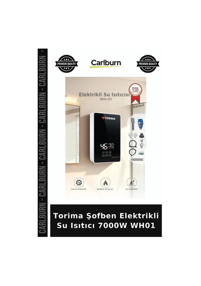 Delux Serisi Torima Şofben Elektrikli Su Isıtıcı 7000w Wh01 Mutfak Gereci Dijital Cihaz