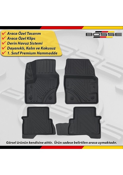 Ford C-max Paspas Araca Özel 2011 Ve Sonrası Derin Havuzlu Paspas Bosse North Serisi