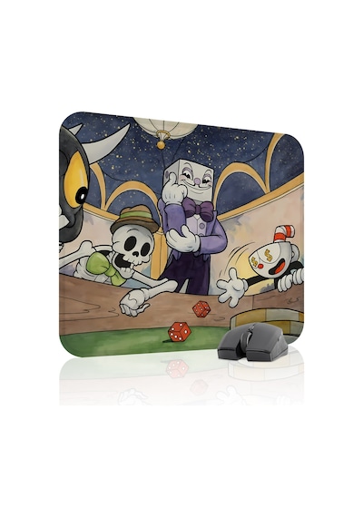 Cuphead Kaymaz Dikişli Kauçuk Oyuncu Mousepad V3 - 48x40 Xl Gaming Mouse Pad Fare Altlığı