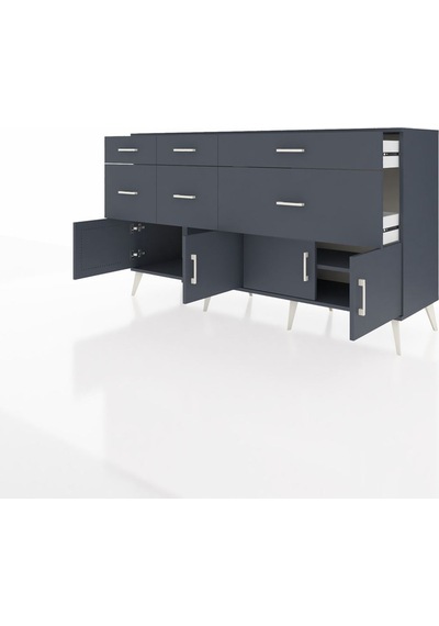 Hyperion Konsol Tek Raflı 6 Çekmeceli 4 Kapaklı 176x44x99 Antrasi Antrasit-antrasit Hyperion Konsol Tek Raflı 6 Çekmeceli 4 Kapaklı 176x44x99 Antrasi Antrasit-antrasit