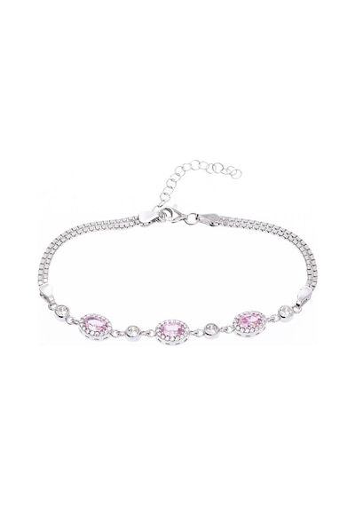 Nagiss Pembe 4 - 6 MM Oval Zirkon Taşlı Gümüş Kadın Bileklik
