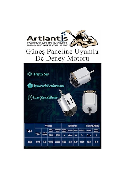 Mini Solar Motor 1 Adet Varistor Dc Motor Güneş Paneline Uyumlu Motor 3 Volt Deney Okul Proje Hobi Yüksek Devirli