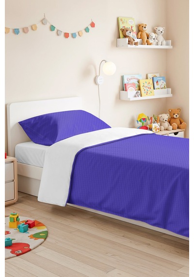 Mor Modern Genç Odası Tek Kişilik Pike Takımı - Düz Kapitone Lila 160x220 Cm Mevsimlik Yatak Örtüsü Puslu Keten Kırığı