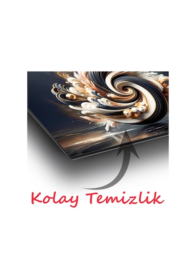 Soyut Siyah Beyaz Gold Cam Tablo Evlika, Modern Ev Ofis Salon Duvar Dekoru, Hediyelik Tablo Dekor
