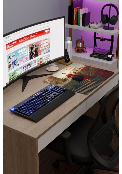 Emily İn Paris V2 48x40 Xl Gaming Kauçuk Kaymaz Taban Mouse Pad Fare Altlığı