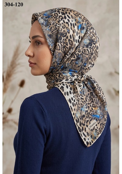Sharell Leopar Desenli Soft Pamuk Eşarp 304-120 Çok Renkli