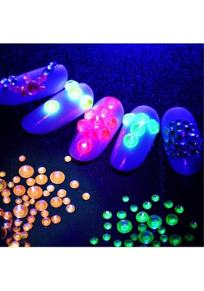 Hacimsel Neon Kristal Taş Yeşil - 3d Parlak Nail Art Tırnak Süsü