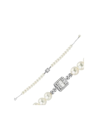 6,5 Mm Baget Doğal İncili Bileklik 18 Cm / Beyaz Beyaz Beyaz Altın