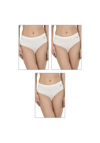 Özkan Underwear Özkan 23922 3'lü Paket Kadın Pamuklu Modal Esnek Yumuşak Yüksek Bel Bato Külot Ekru