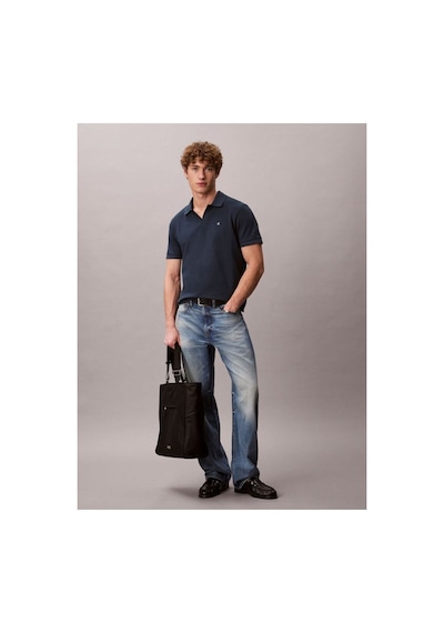 Calvin Klein Erkek Normal Kesim Pamuklu Kısa Kollu Lacivert Polo Yaka T-shirt-16176 Lacıvert