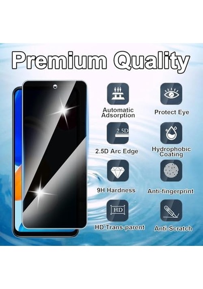 Xiaomi Redmi Note 11s Privacy Hayalet Ekran Koruyucu 2 Adet - 9h Temperli Cam, Yan Görünme Engelleyici, Tam Kaplama