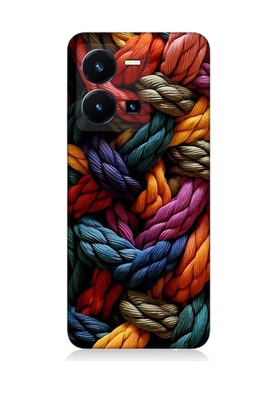 Vivo Y35 Uyumlu Pastel Renkli Düğüm İpler Desenli Silikon Kılıf