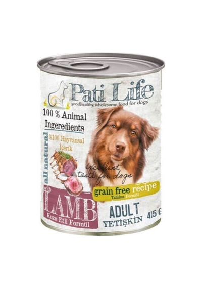 Pati Life Kuzu Etli Yetişkin Köpek Konserve Maması 12  x 415 G