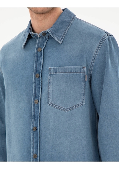 Pierre Cardin Erkek Mavi Gömlek Jean 50292072-vr036 Mavi