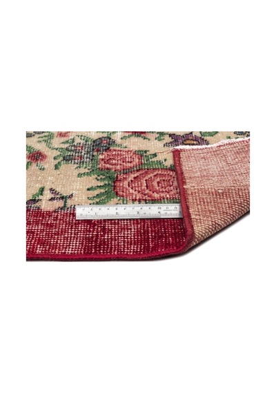 El Dokuması Vintage Yün-pamuk Naturel Halı 12385 111 X 195 Cm Çok Renkli