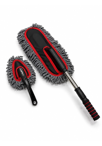Edde Araba Araç Oto Mikrofiber Toz Alma Fırçası 2'li Set