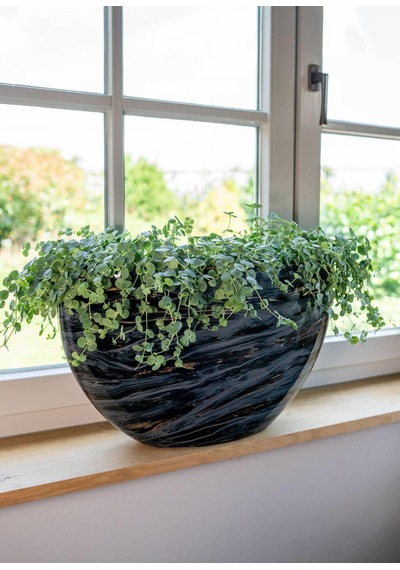 Saksı Niene Oval Siyah En 55 Boy 25 Y20 Cm