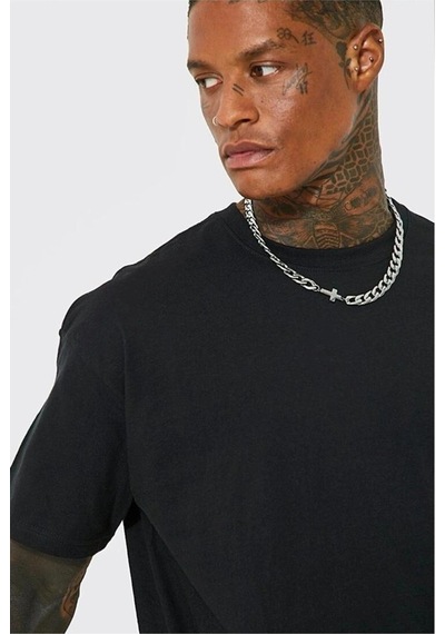 Startmore Siyah Japannes Baskı Pamuklu Oversize Tshirt Siyah