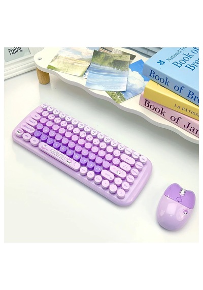 Mofıı Candy Kablosuz Klavye Mouse Seti 2.4g Yuvarlak Tuşlu Kompakt Renkli Set Optik