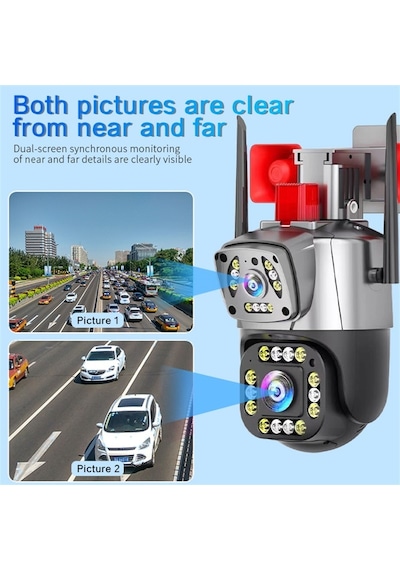 Yoosee Ys-17 Siren Çift Kameralı Ptz Speed Dome 5mp Siren Alarmlı
