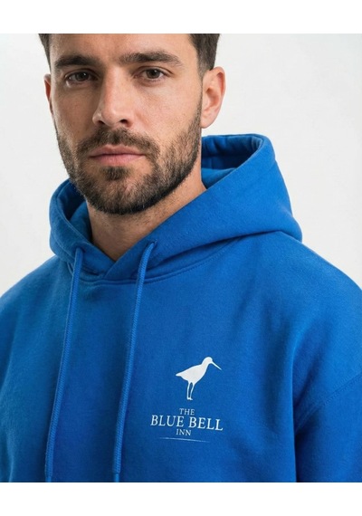 Mbb E-ticaret Erkek Baskılı Kapüşonlu Cepli Hoodie 3 İplik Pamuklu Sweatshirt - Saks Mavisii Mavi