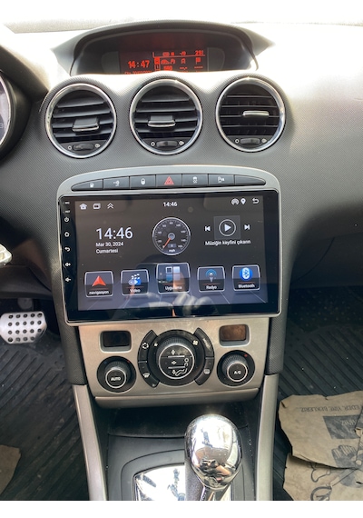 Peugeot 308 2008-13 9" Siyah Uyumlu Androıd Multimedya Gerçek 2/32 Kablosuz Carplay Geri Görüş Kameralı 9"