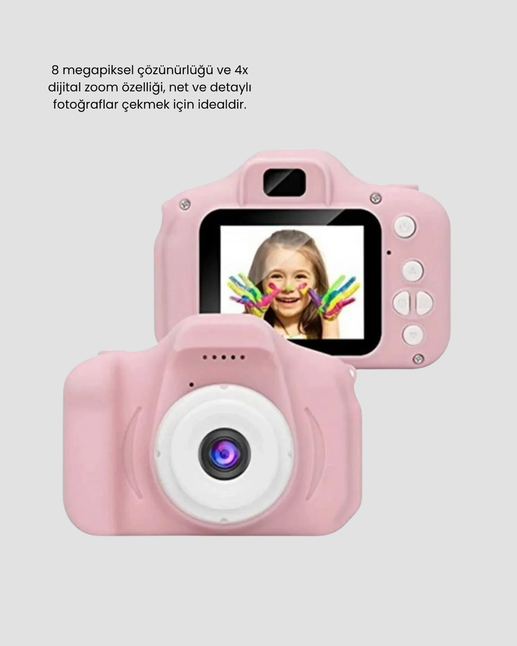 Pembe Mini 1080p Hd Çocuk Kamera 8mp, Video Kaydı,tf Kart Destekli