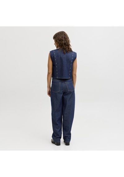 Jack & Jones Kadin Hakim Yaka Kolsuz Denim Gömlek - Mae - 12286386 Dark Blue Denim