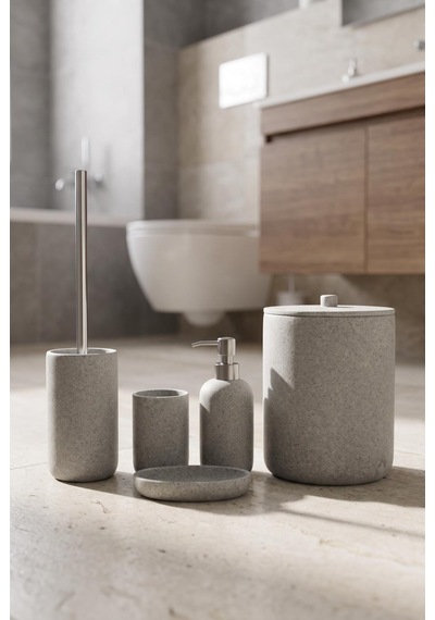 Acar Jhn-09344 Gri Laduree Collection 5'li Banyo Set
