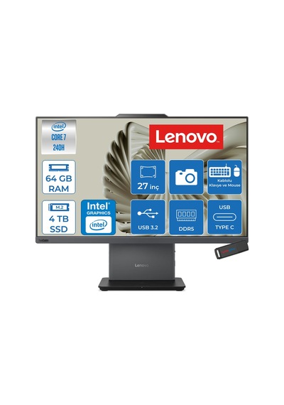 Lenovo ThinkCentre Neo 50a 12SA0024TRP30 Core 7 240H 64 GB 4 TB SSD 27" W11P AIO Masaüstü Bilgisayar