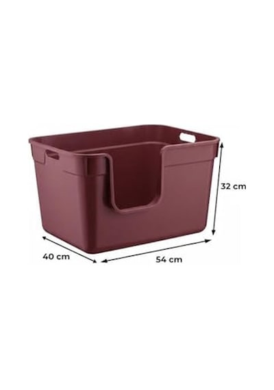 Tanos Yarı Açık Kedi Tuvaleti 54x40x32 - Bordo Açık Bej