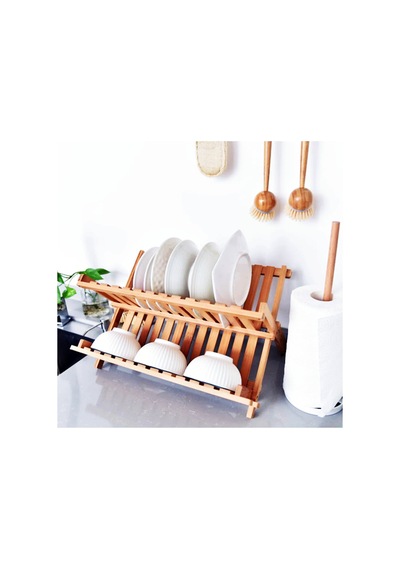 Bambu Katlanabilir Tabaklık Bulaşıklık Doğal / Bambu Bambu Beyaz Diğer