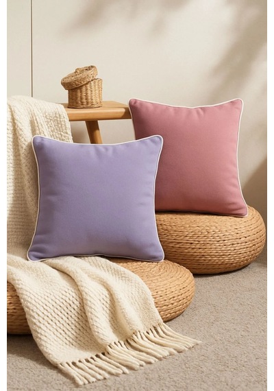 Lila Kırlent Kılıfı 45x45 Dekoratif Modern Kırlent Çok Renkli