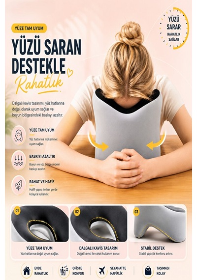 Powernap Ergonomik Masaüstü Uyku Ve Kaylule Yastığı Öğle Arası Uyku Ve Şekerleme Yastığı Boyun, Ko