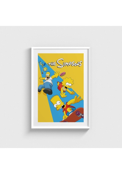 The Simpsons Dizi Posteri Tablo Çerçeveli Poster Duvar Dekorasyonu Beyaz Çerçeveli Tablo Beyaz Çerçeveli Tablo Dn11d524beyaz