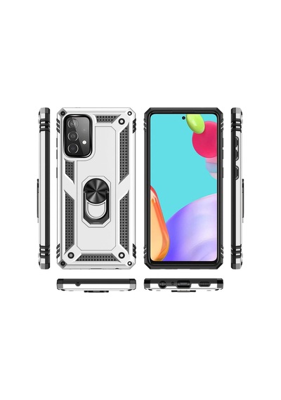 Cosmotex Newface Samsung Galaxy Uyumlu  A33 5g Kılıf Sofya Yüzüklü Silikon Kapak - Gümüş