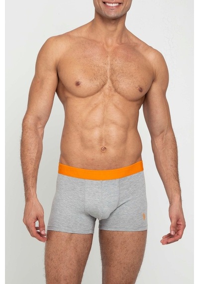 U.S. Polo Assn. Erkek Gri Melanj Tekli Boxer 80603