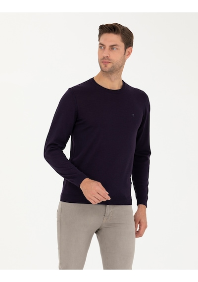 Pierre Cardin Erkek Mor Triko Kazak 50270054-vr038 Mor