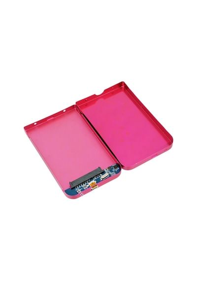 Wozlo 2.5 Sata Harddisk Kutusu - Ultra Slim Alüminyum Gövde Hdd Kutu - Vidasız Montaj - Pembe