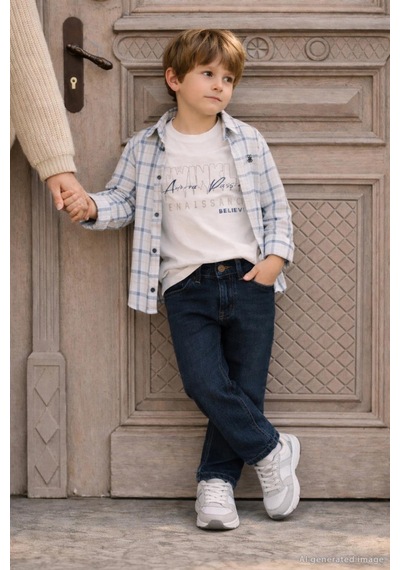 Civil Boys Ekose Gömlekli 3'lü 2 -5 Yaş Takım  - Ekru 17475177826S1
