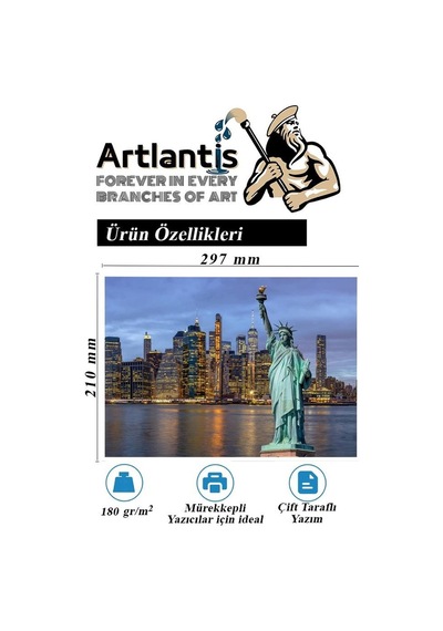 Fotoğraf Baskı Kağıdı A-4 180 Gr/m2 50'li 1 Paket A4 Fotoğraf Kağıdı Ofis Ve Ev Tipi Mürekkepli Yazıcılar İçin